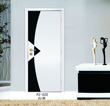 盼盼实木复合烤漆门PZ-020白+黑|室内门